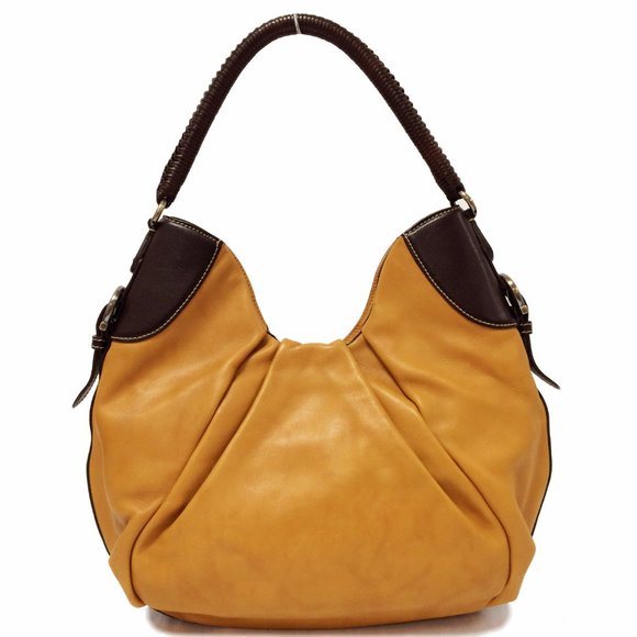 Salvatore Ferragamo Whip Stitched Tan Leather Satchel Handbag - Picture 11 of 11